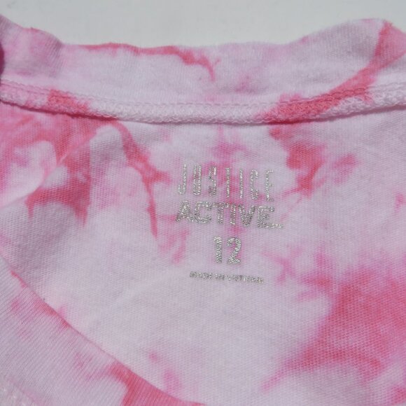Justice Active Gymnast t-shirt girls top Pink glitter size 12 Cotton 100% - Picture 7 of 9